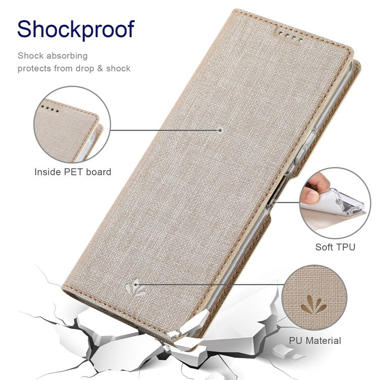 VILI DMX Series For Oppo A79 5G / A2 5G Case Card Holder Leather Magnetic Closure Phone Cover - Khaki