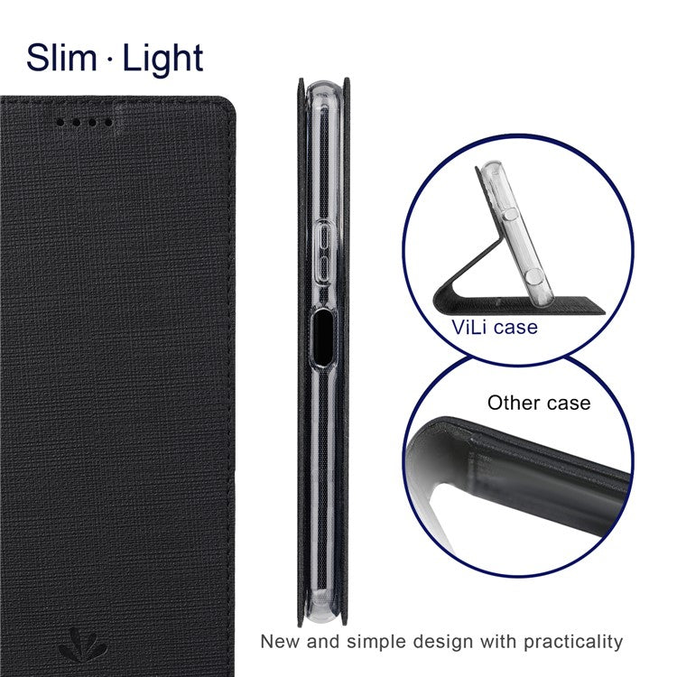 VILI DMX Series For OnePlus 12 5G Case with Card Holder Slot Leather Stand Phone Cover - Black