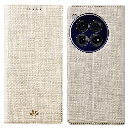 VILI DMX Series For OnePlus 12 5G Case with Card Holder Slot Leather Stand Phone Cover - Khaki