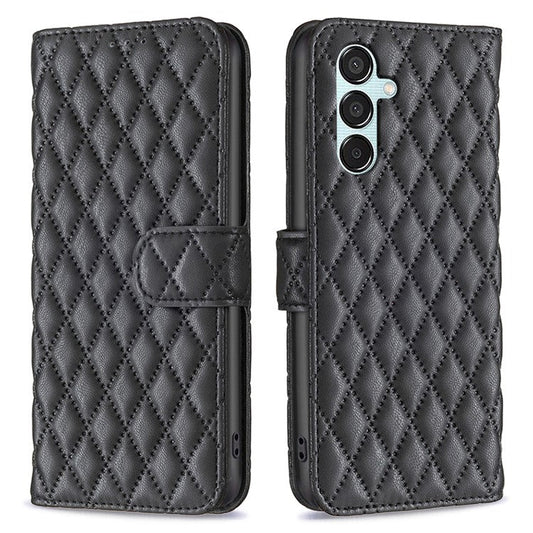 BINFEN COLOR BF Style-14 For Samsung Galaxy M15 5G Magnetic Case Leather Card Slots Phone Protector - Black