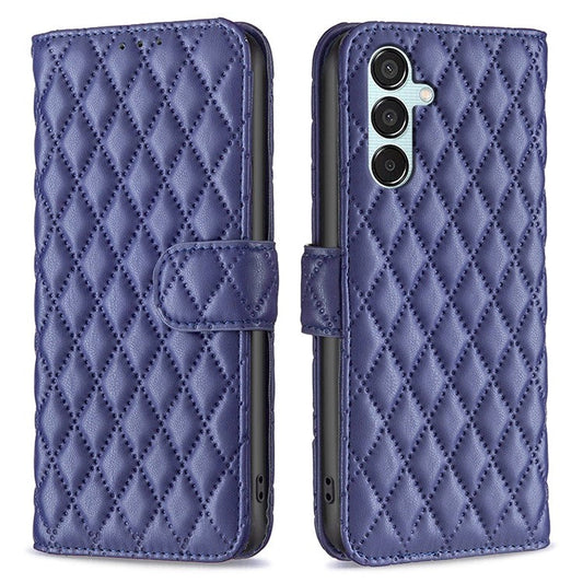 BINFEN COLOR BF Style-14 For Samsung Galaxy M15 5G Magnetic Case Leather Card Slots Phone Protector - Blue