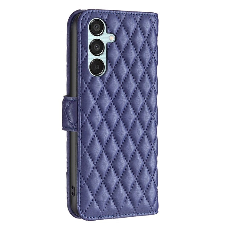 BINFEN COLOR BF Style-14 For Samsung Galaxy M15 5G Magnetic Case Leather Card Slots Phone Protector - Blue