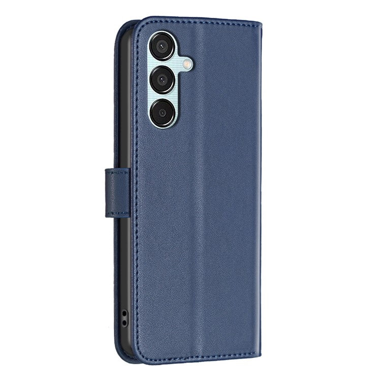 BINFEN COLOR BF17 For Samsung Galaxy M15 5G Case Magnetic Closing Drop-proof Phone Wallet Cover - Blue