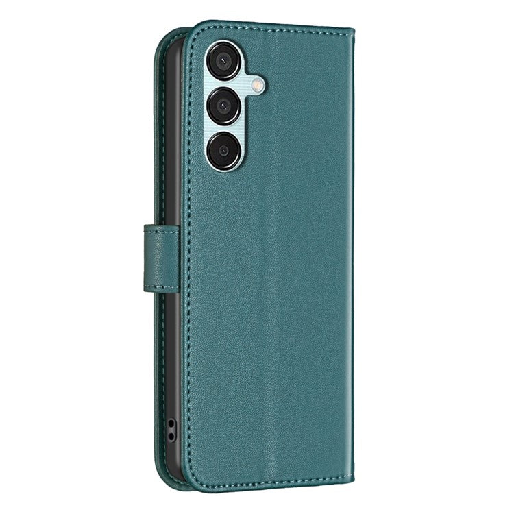 BINFEN COLOR BF17 For Samsung Galaxy M15 5G Case Magnetic Closing Drop-proof Phone Wallet Cover - Green