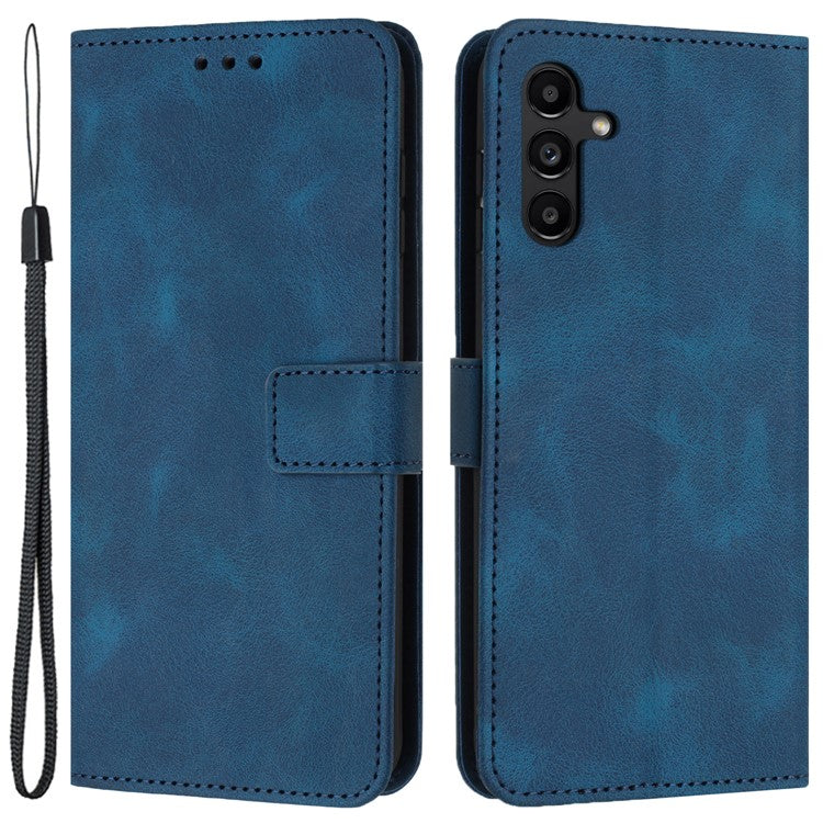 For Samsung Galaxy A54 5G Case PU Leather Magnetic Closure Handbag Phone Cover - Blue