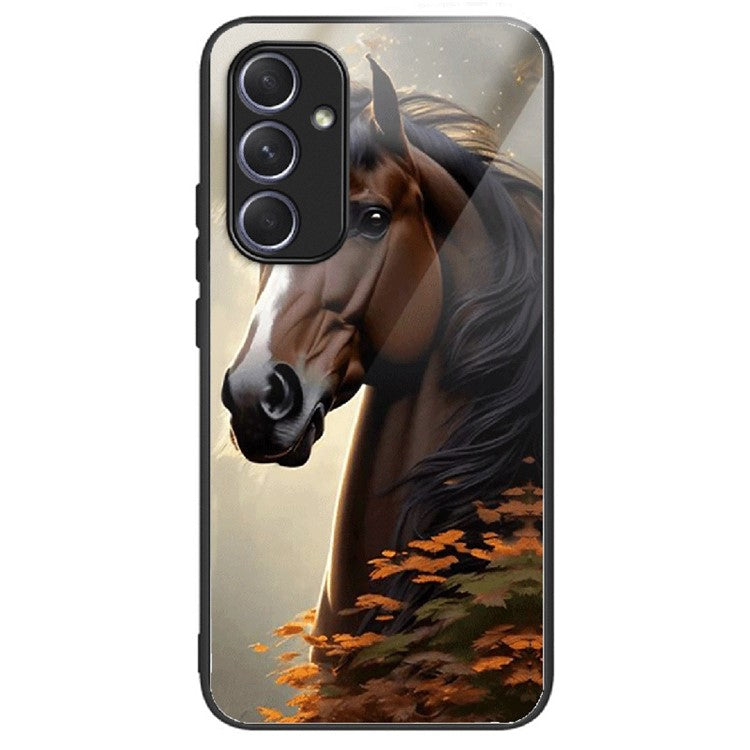 For Samsung Galaxy A34 5G Case Colorful Pattern Tempered Glass Protective Phone Cover - Horse