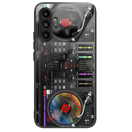 For Samsung Galaxy A14 4G / 5G Cover Anti-scratch Tempered Glass+TPU+PC Cell Phone Case - Music