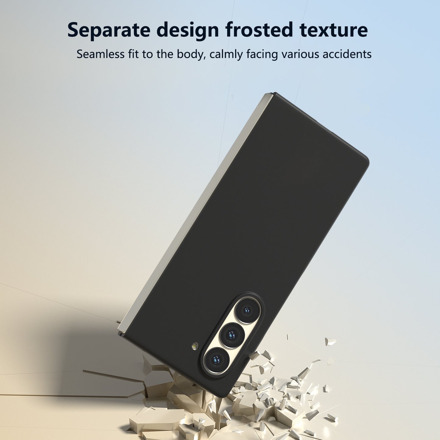 For Samsung Galaxy Z Fold6 5G PC Case Skin-touch Anti-scratch Folding Phone Cover - Black
