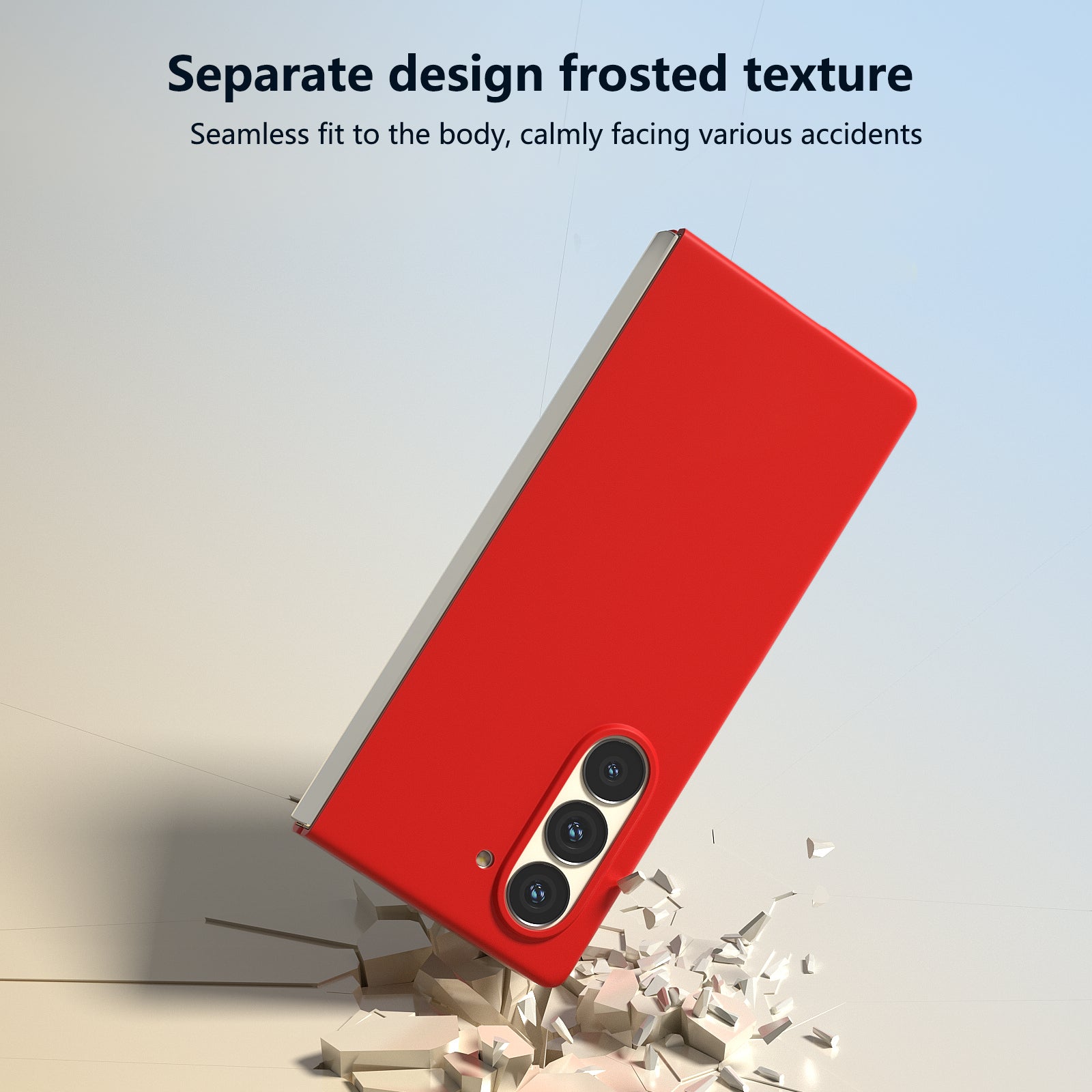 For Samsung Galaxy Z Fold6 5G PC Case Skin-touch Anti-scratch Folding Phone Cover - Red