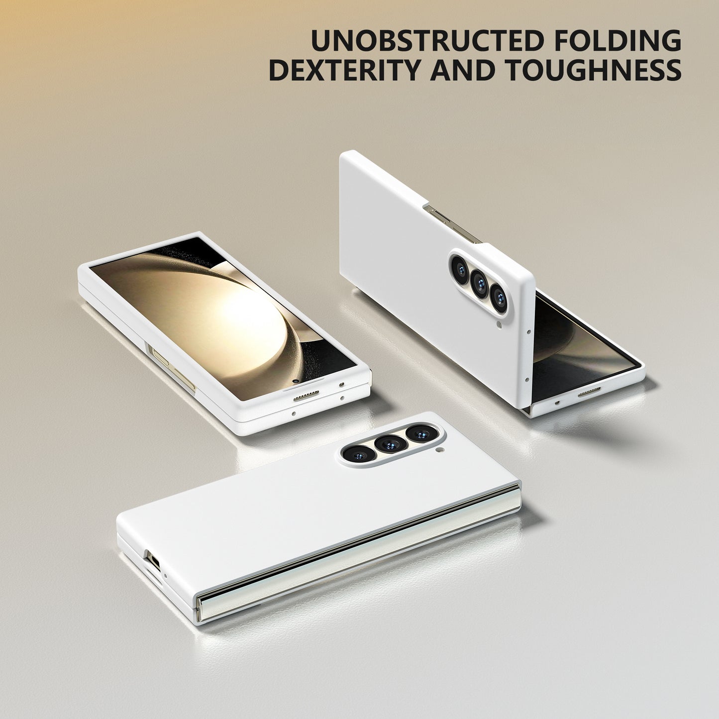For Samsung Galaxy Z Fold6 5G PC Case Skin-touch Anti-scratch Folding Phone Cover - White