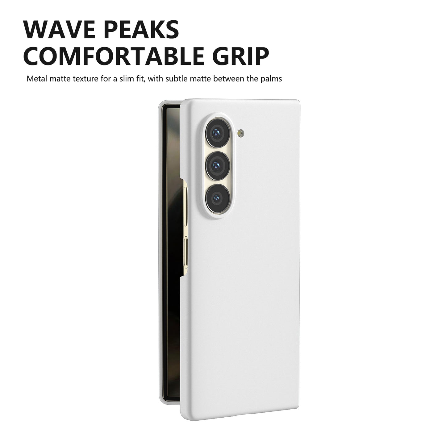 For Samsung Galaxy Z Fold6 5G PC Case Skin-touch Anti-scratch Folding Phone Cover - White