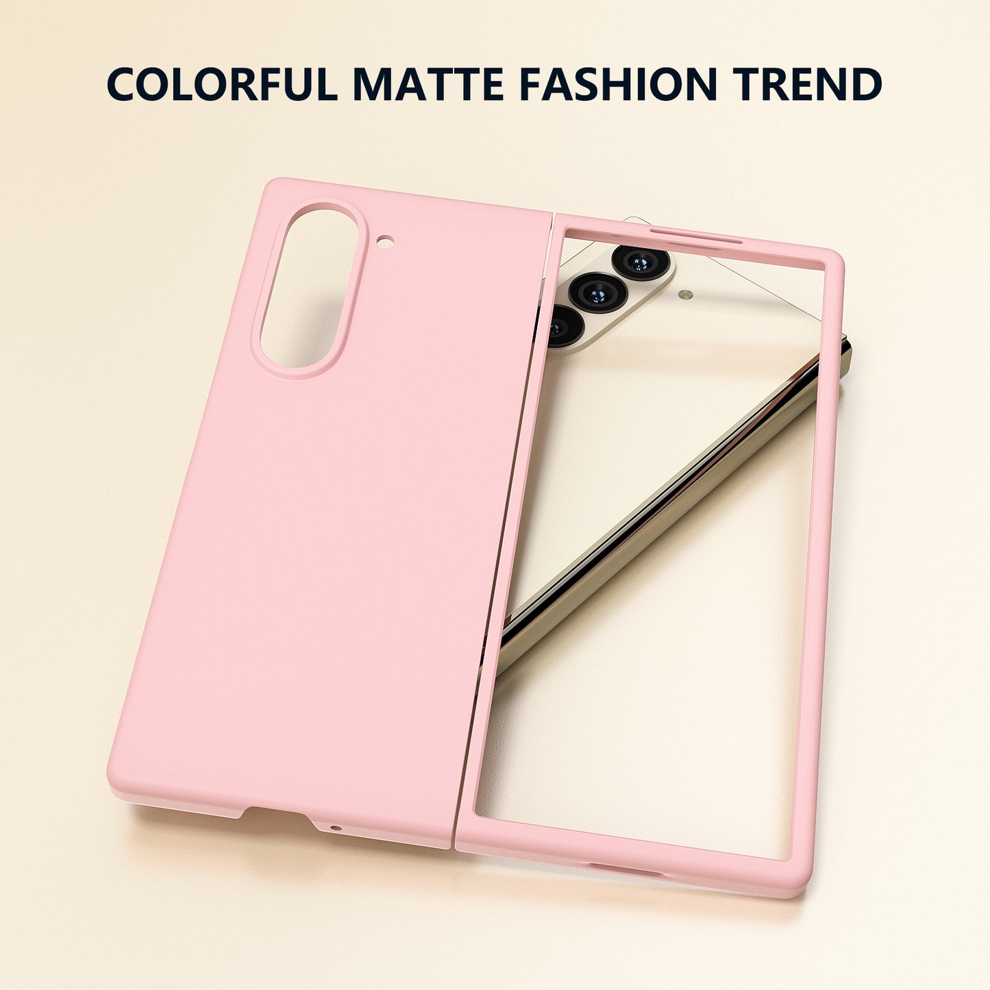For Samsung Galaxy Z Fold6 5G PC Case Skin-touch Anti-scratch Folding Phone Cover - Pink