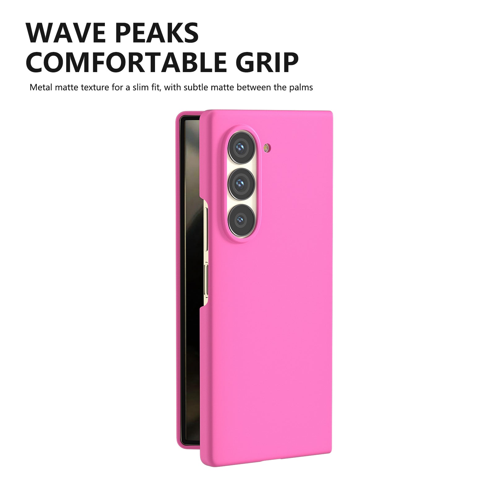 For Samsung Galaxy Z Fold6 5G PC Case Skin-touch Anti-scratch Folding Phone Cover - Rose