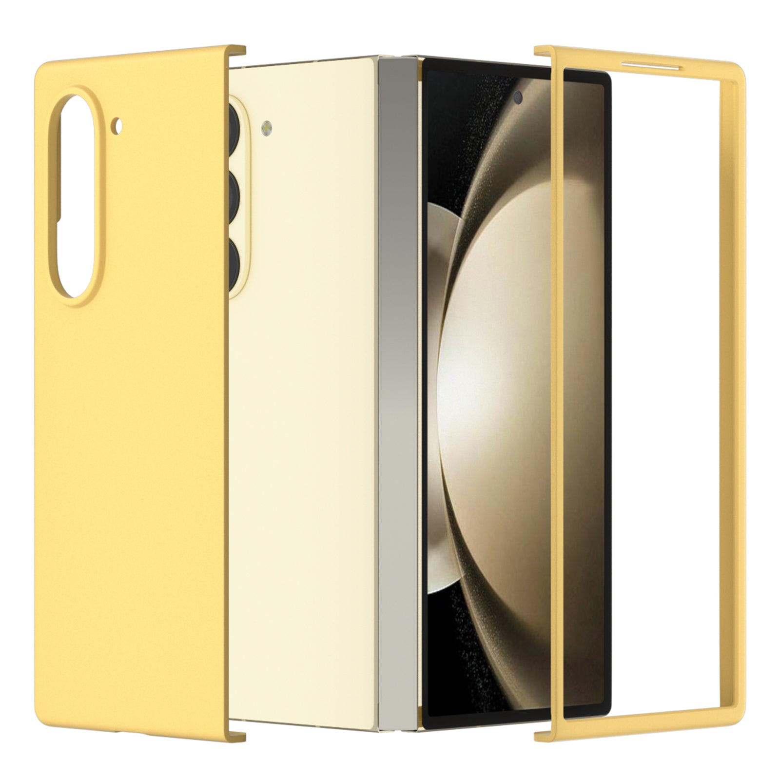 For Samsung Galaxy Z Fold6 5G PC Case Skin-touch Anti-scratch Folding Phone Cover - Yellow