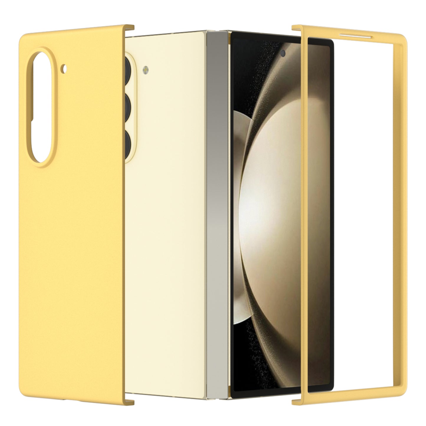 For Samsung Galaxy Z Fold6 5G PC Case Skin-touch Anti-scratch Folding Phone Cover - Yellow