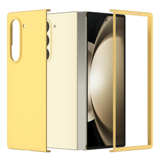 For Samsung Galaxy Z Fold6 5G PC Case Skin-touch Anti-scratch Folding Phone Cover - Yellow