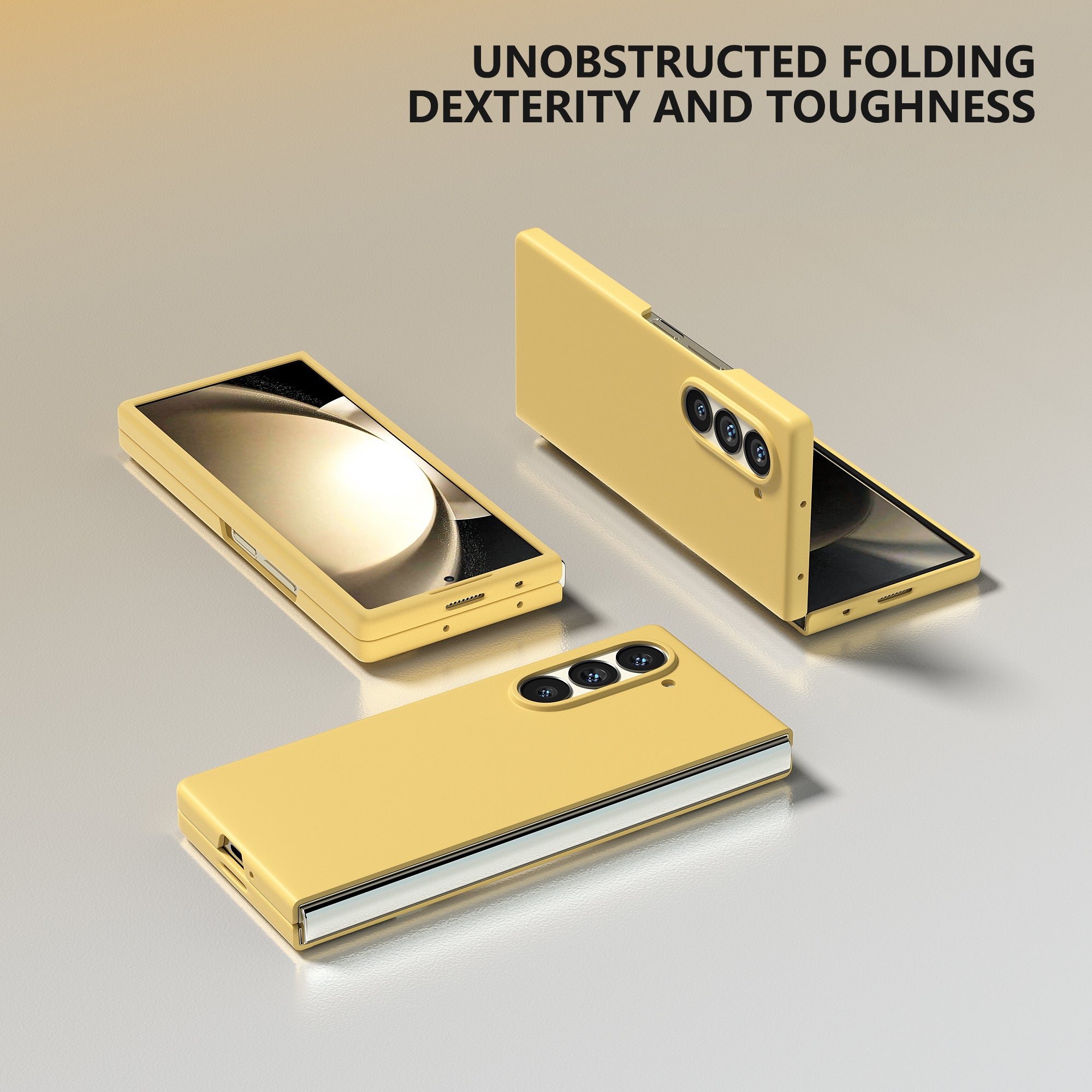 For Samsung Galaxy Z Fold6 5G PC Case Skin-touch Anti-scratch Folding Phone Cover - Yellow