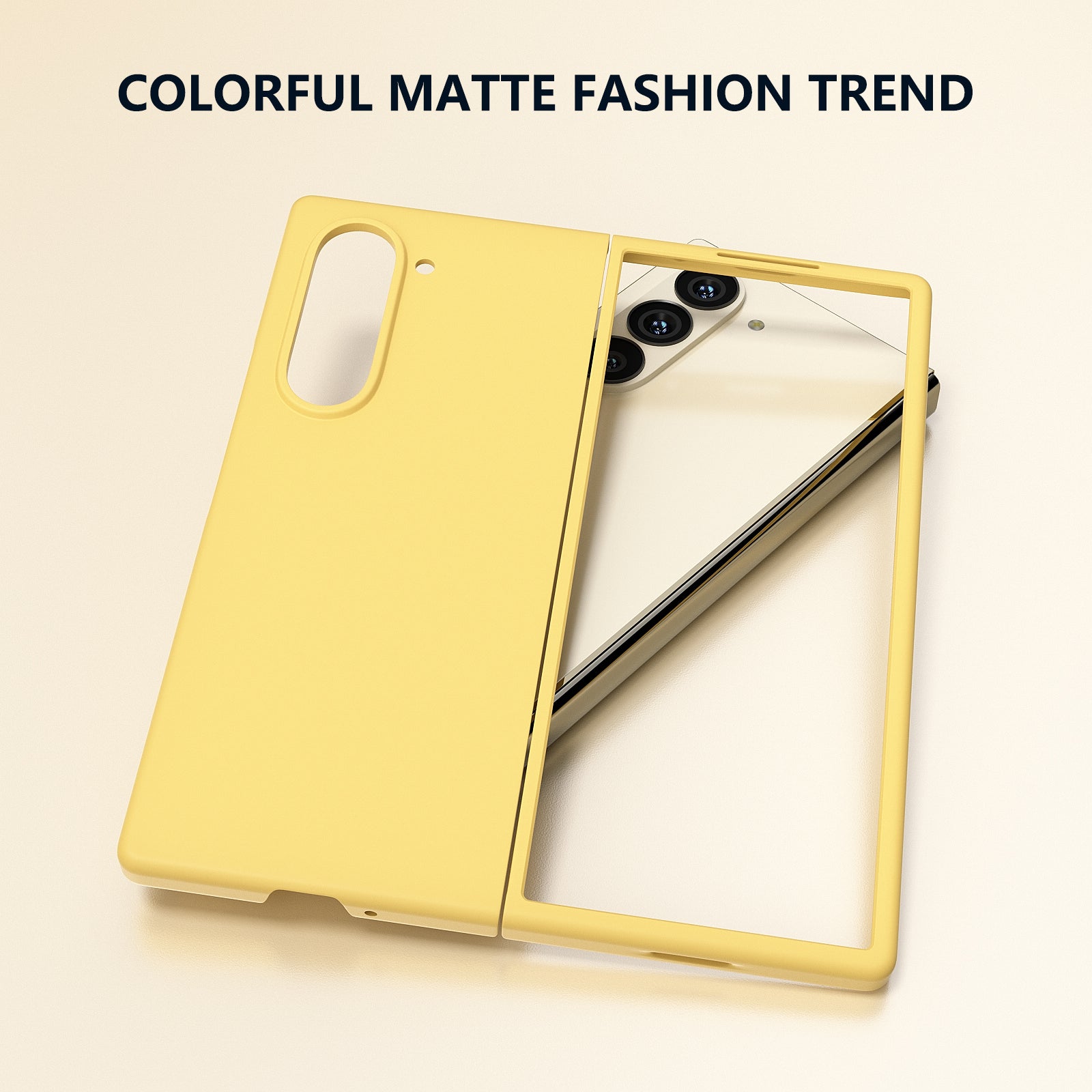 For Samsung Galaxy Z Fold6 5G PC Case Skin-touch Anti-scratch Folding Phone Cover - Yellow
