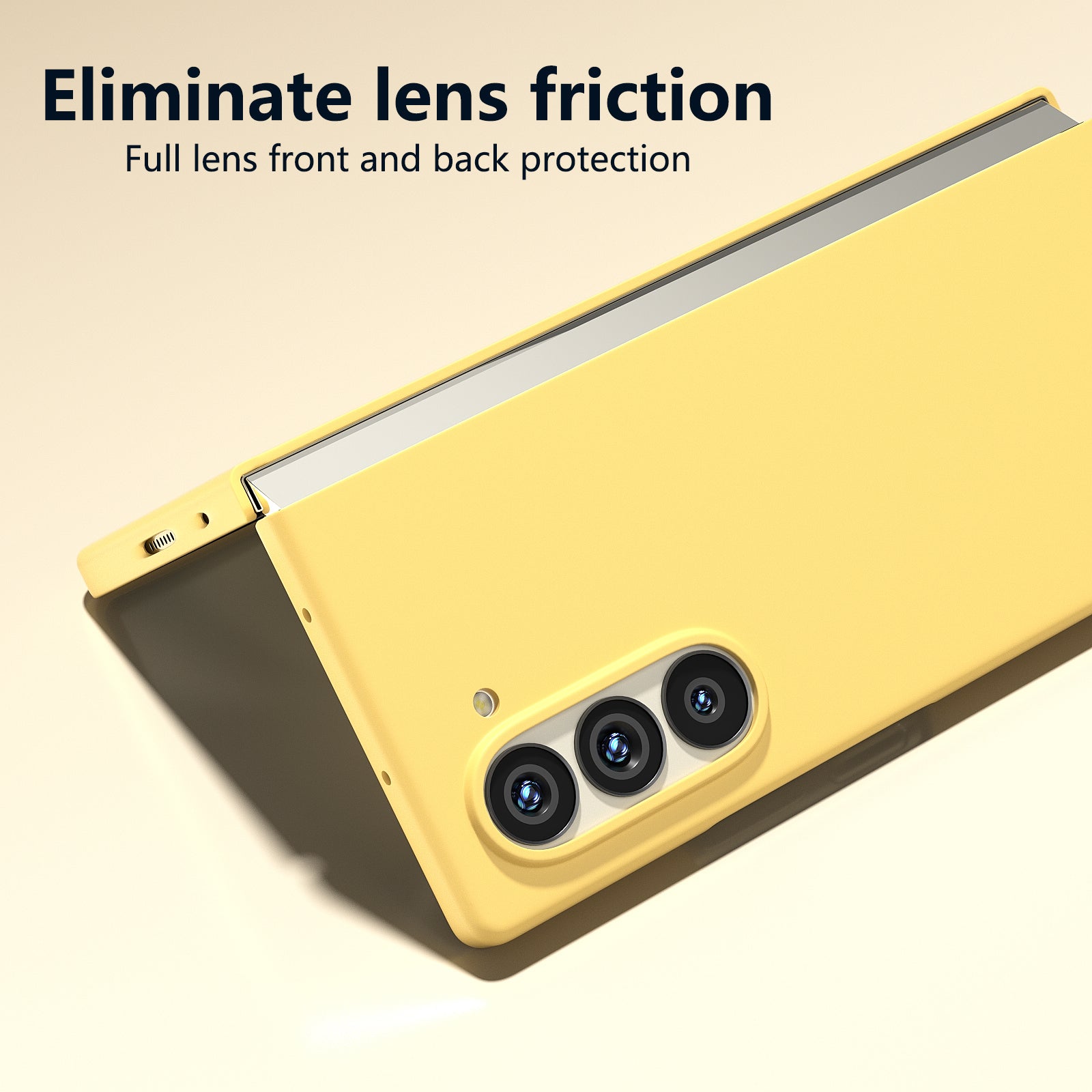 For Samsung Galaxy Z Fold6 5G PC Case Skin-touch Anti-scratch Folding Phone Cover - Yellow