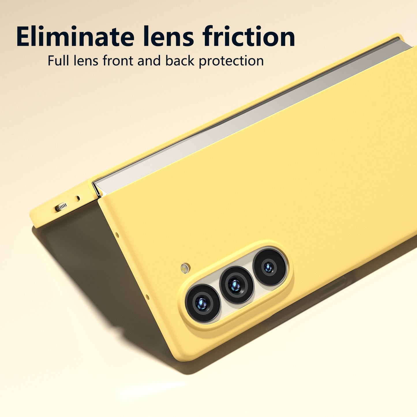 For Samsung Galaxy Z Fold6 5G PC Case Skin-touch Anti-scratch Folding Phone Cover - Yellow