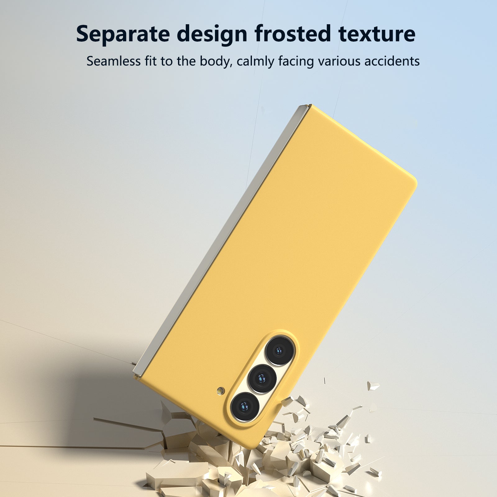 For Samsung Galaxy Z Fold6 5G PC Case Skin-touch Anti-scratch Folding Phone Cover - Yellow