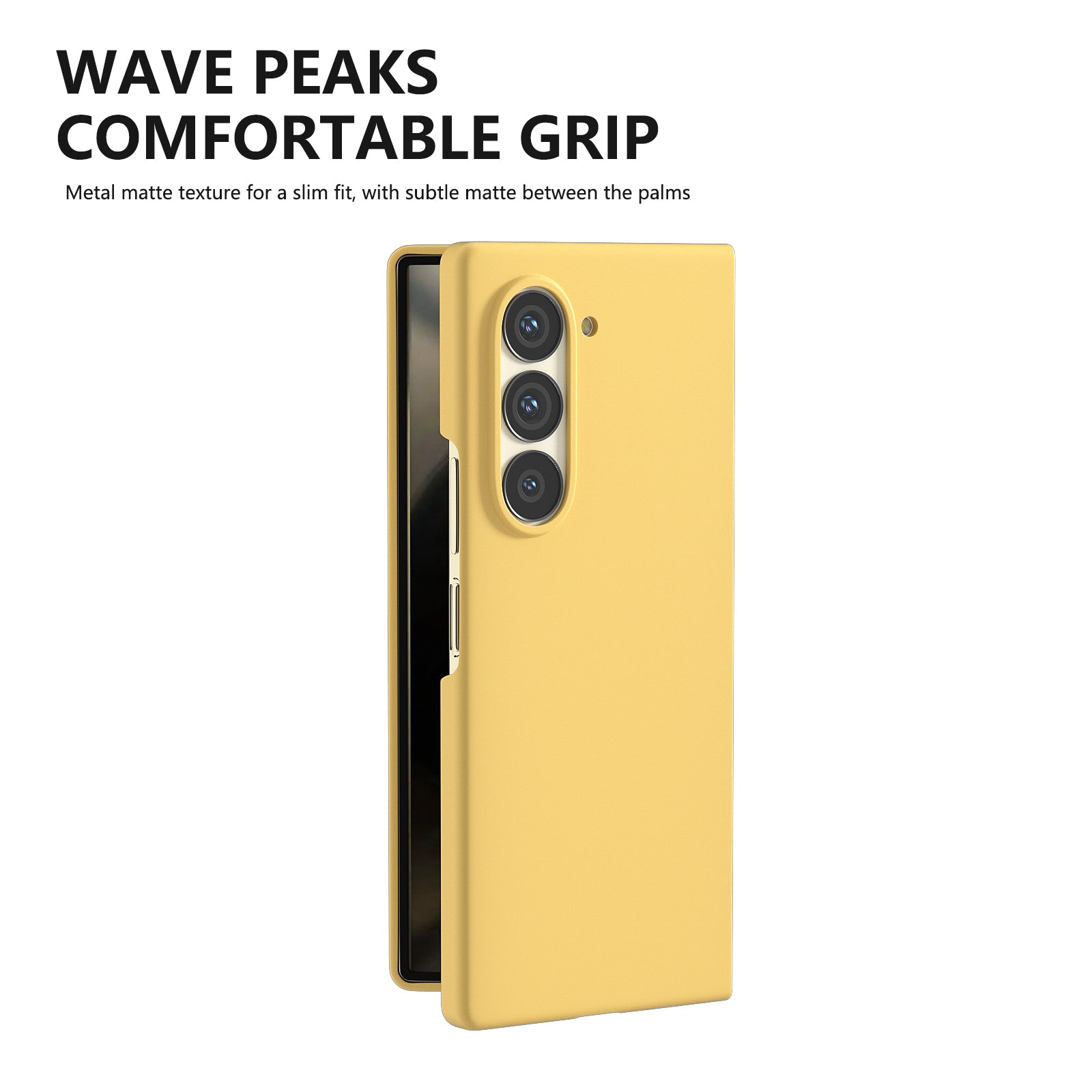 For Samsung Galaxy Z Fold6 5G PC Case Skin-touch Anti-scratch Folding Phone Cover - Yellow