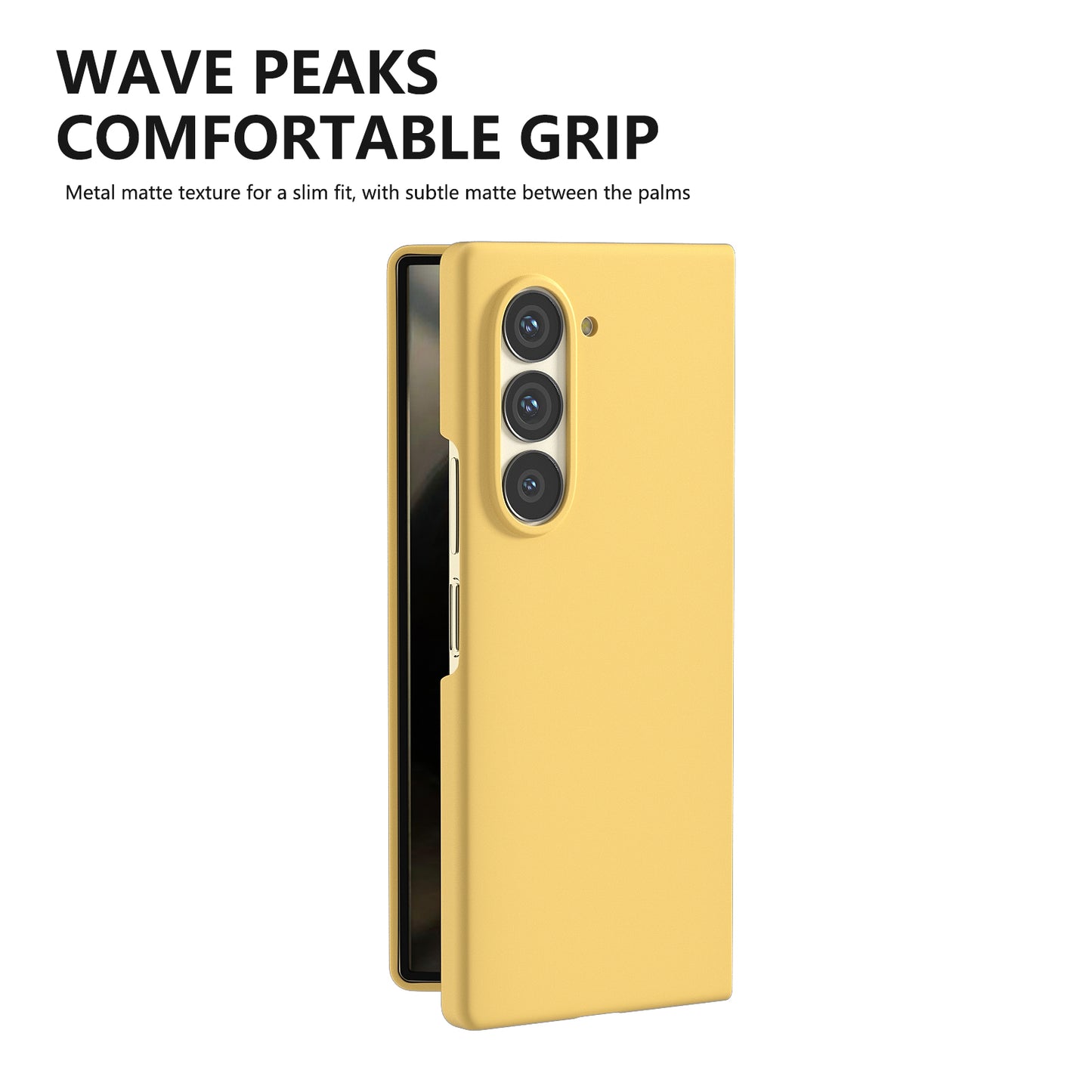 For Samsung Galaxy Z Fold6 5G PC Case Skin-touch Anti-scratch Folding Phone Cover - Yellow