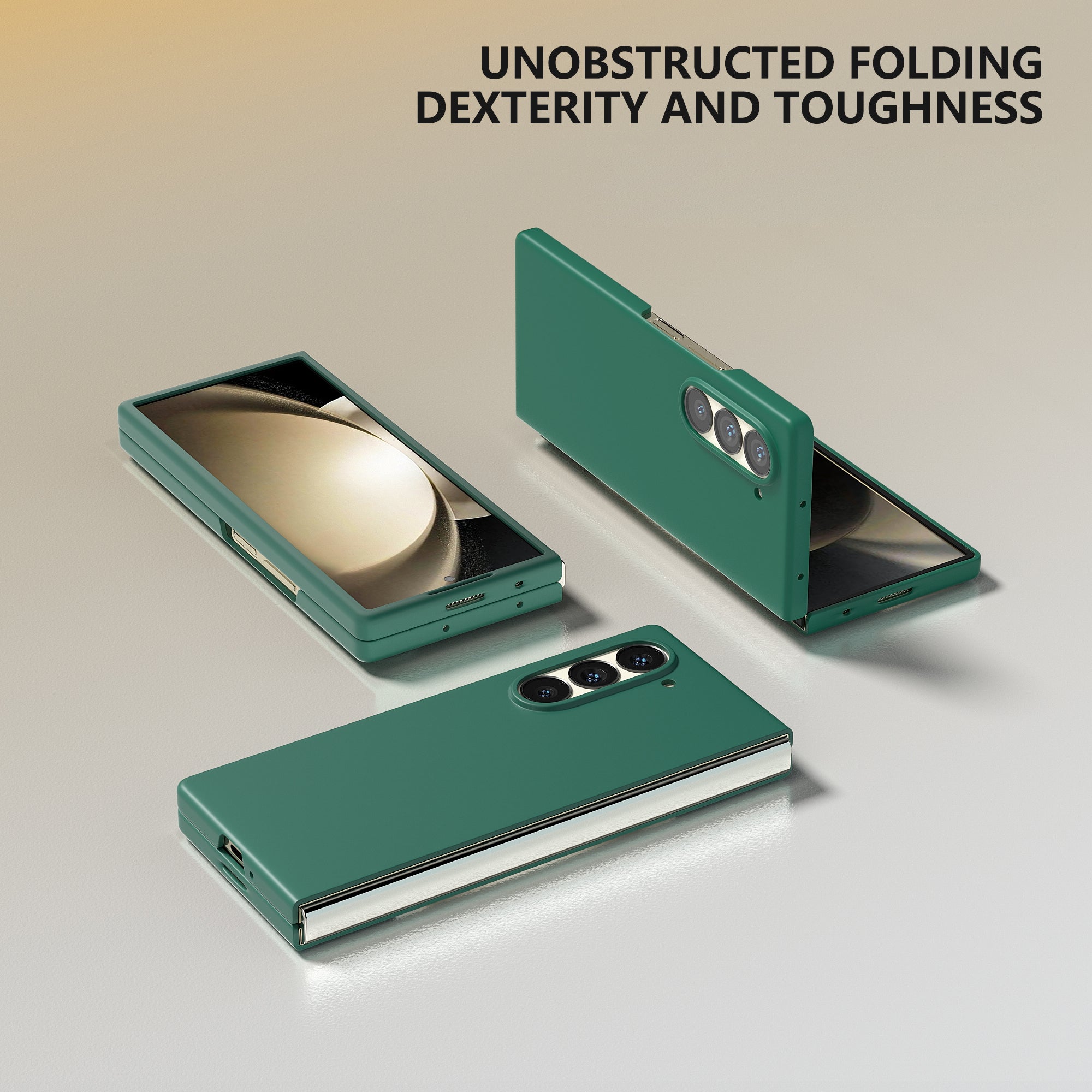 For Samsung Galaxy Z Fold6 5G PC Case Skin-touch Anti-scratch Folding Phone Cover - Dark Green