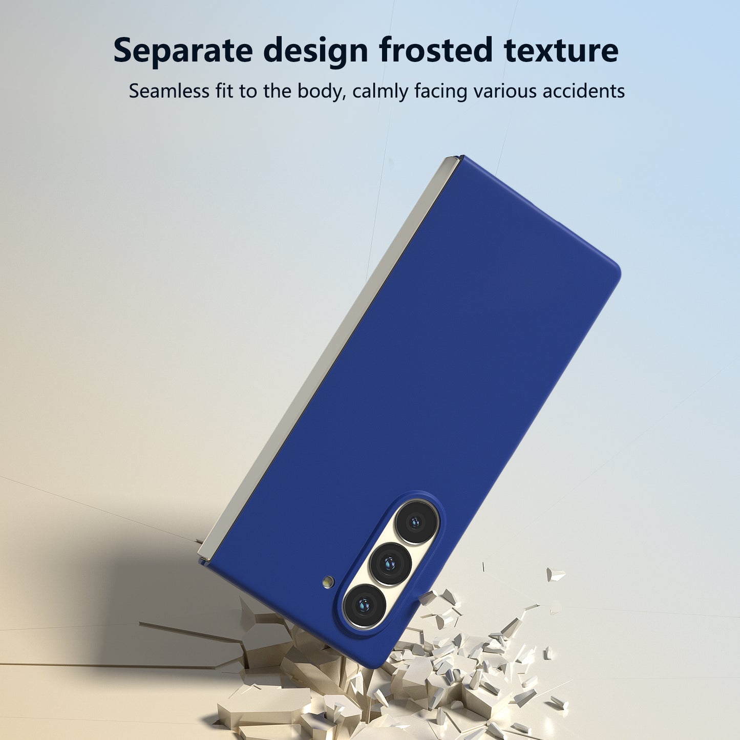 For Samsung Galaxy Z Fold6 5G PC Case Skin-touch Anti-scratch Folding Phone Cover - Blue