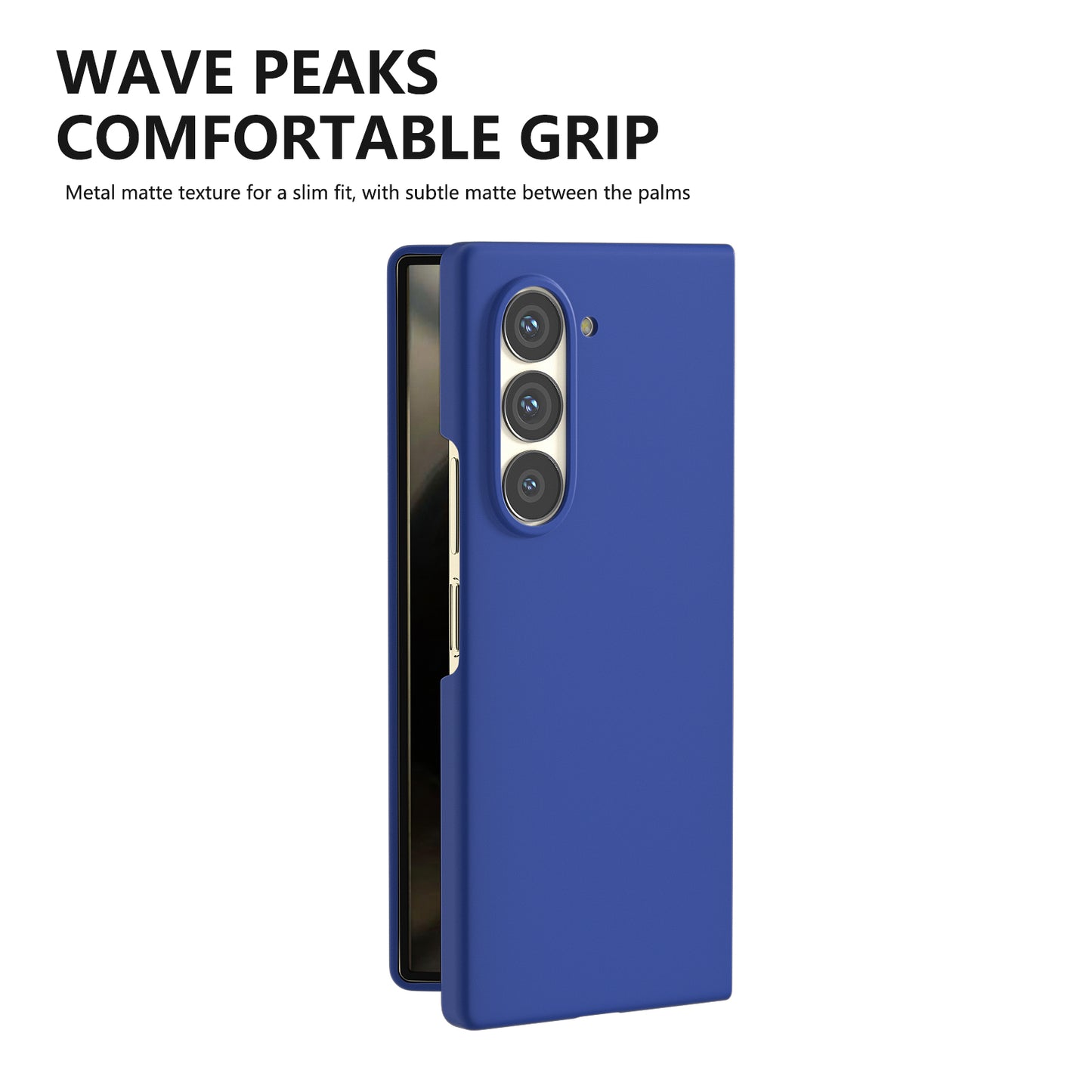For Samsung Galaxy Z Fold6 5G PC Case Skin-touch Anti-scratch Folding Phone Cover - Blue