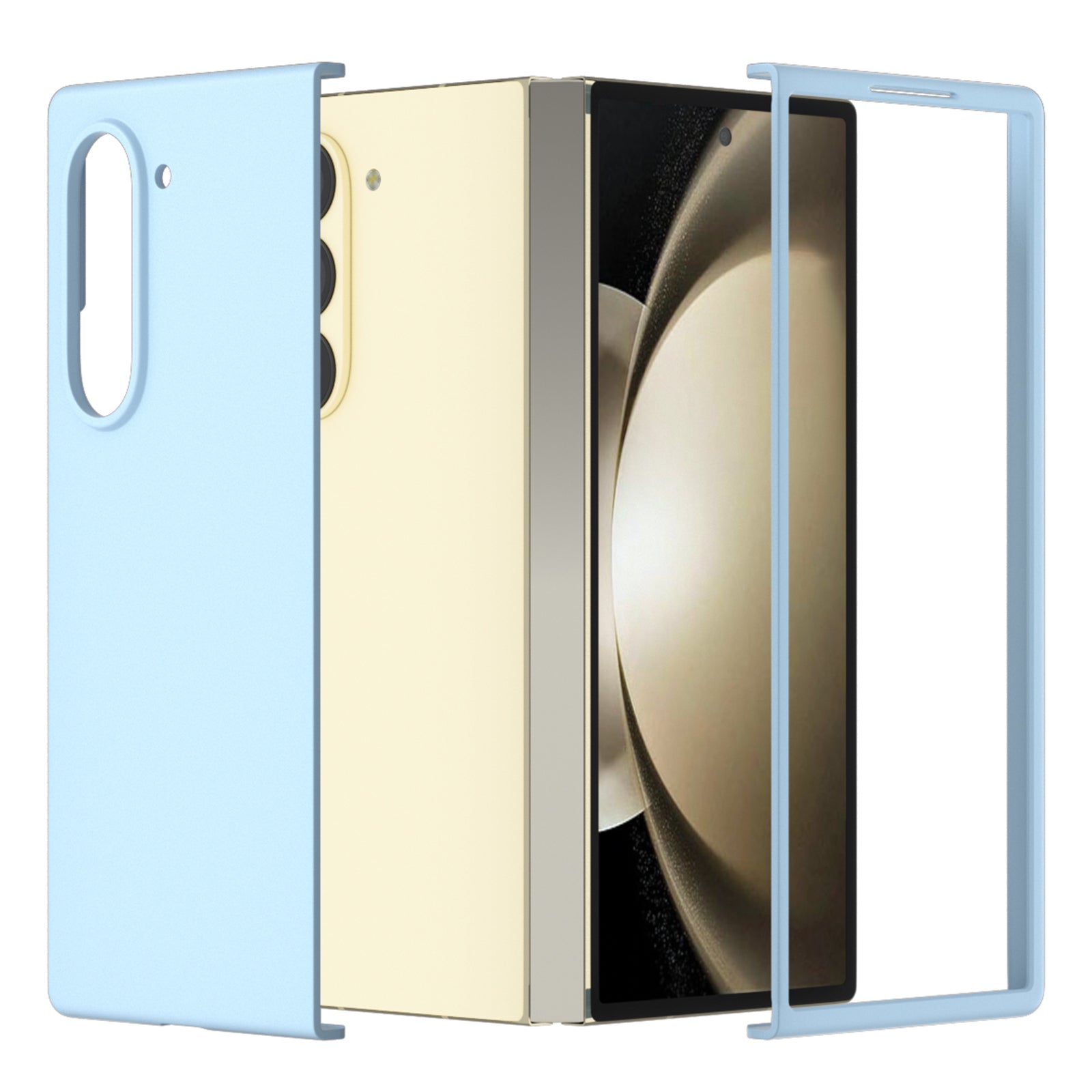 For Samsung Galaxy Z Fold6 5G PC Case Skin-touch Anti-scratch Folding Phone Cover - Baby Blue