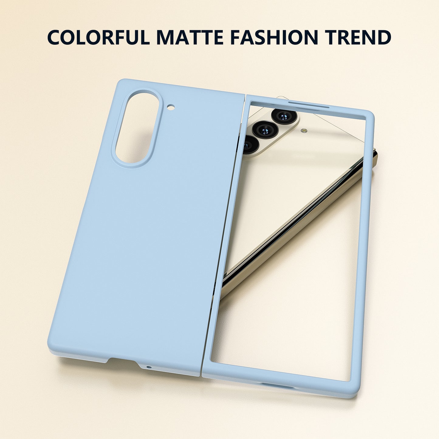 For Samsung Galaxy Z Fold6 5G PC Case Skin-touch Anti-scratch Folding Phone Cover - Baby Blue