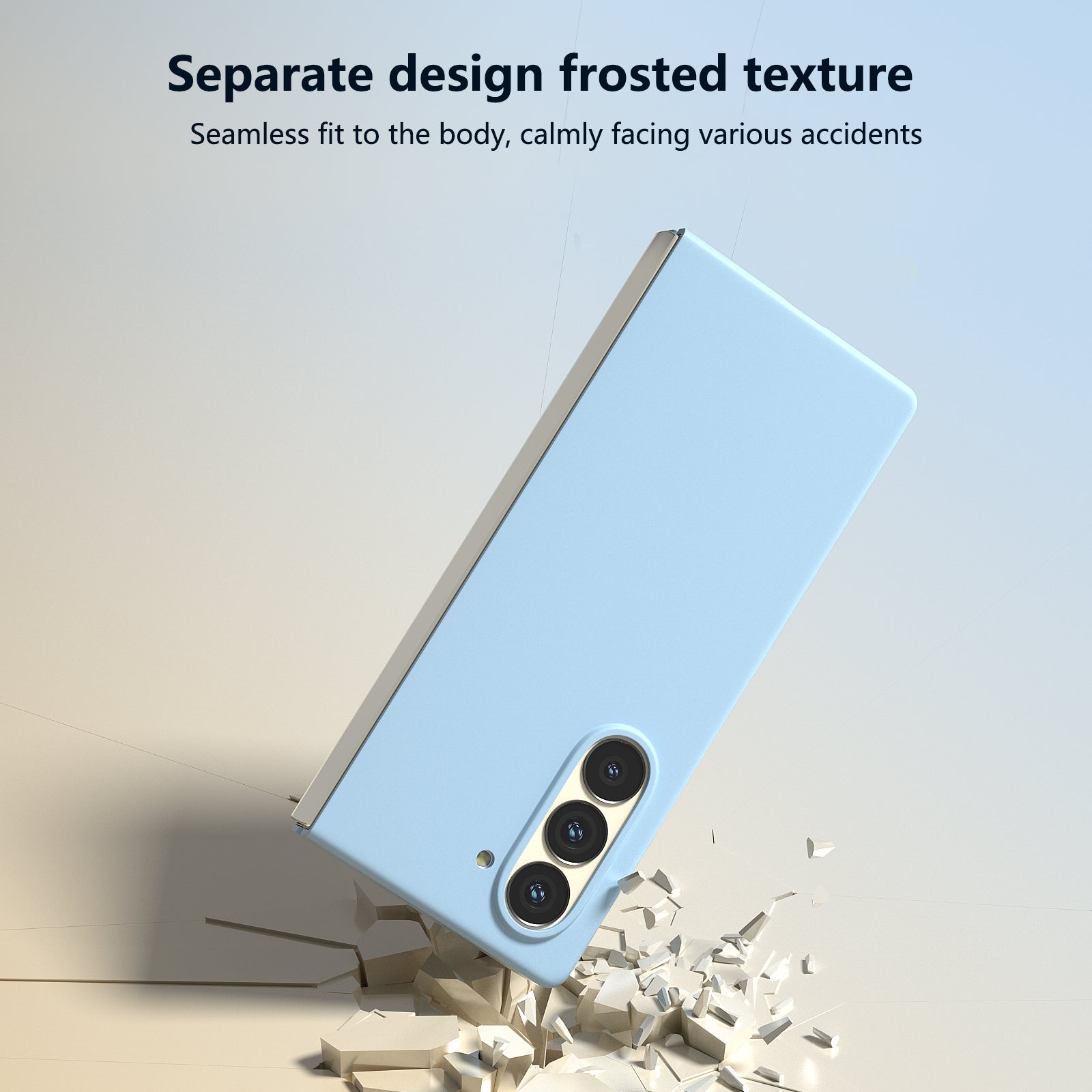 For Samsung Galaxy Z Fold6 5G PC Case Skin-touch Anti-scratch Folding Phone Cover - Baby Blue