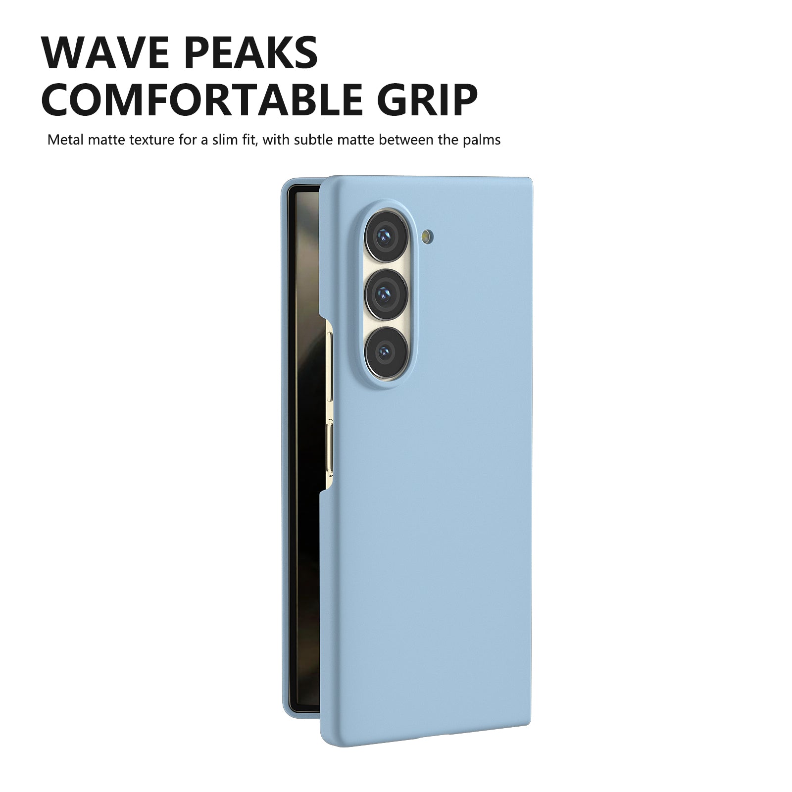 For Samsung Galaxy Z Fold6 5G PC Case Skin-touch Anti-scratch Folding Phone Cover - Baby Blue