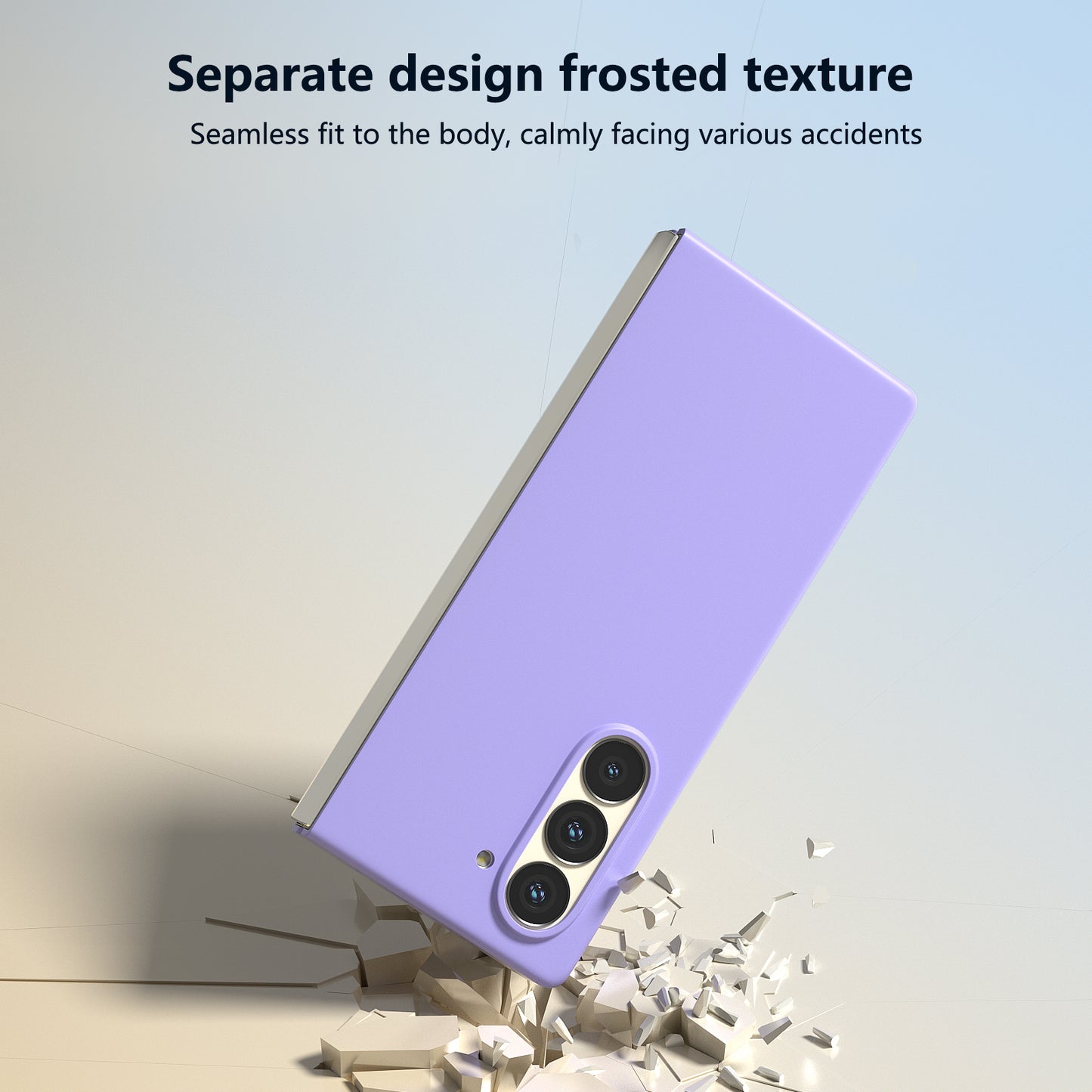 For Samsung Galaxy Z Fold6 5G PC Case Skin-touch Anti-scratch Folding Phone Cover - Purple