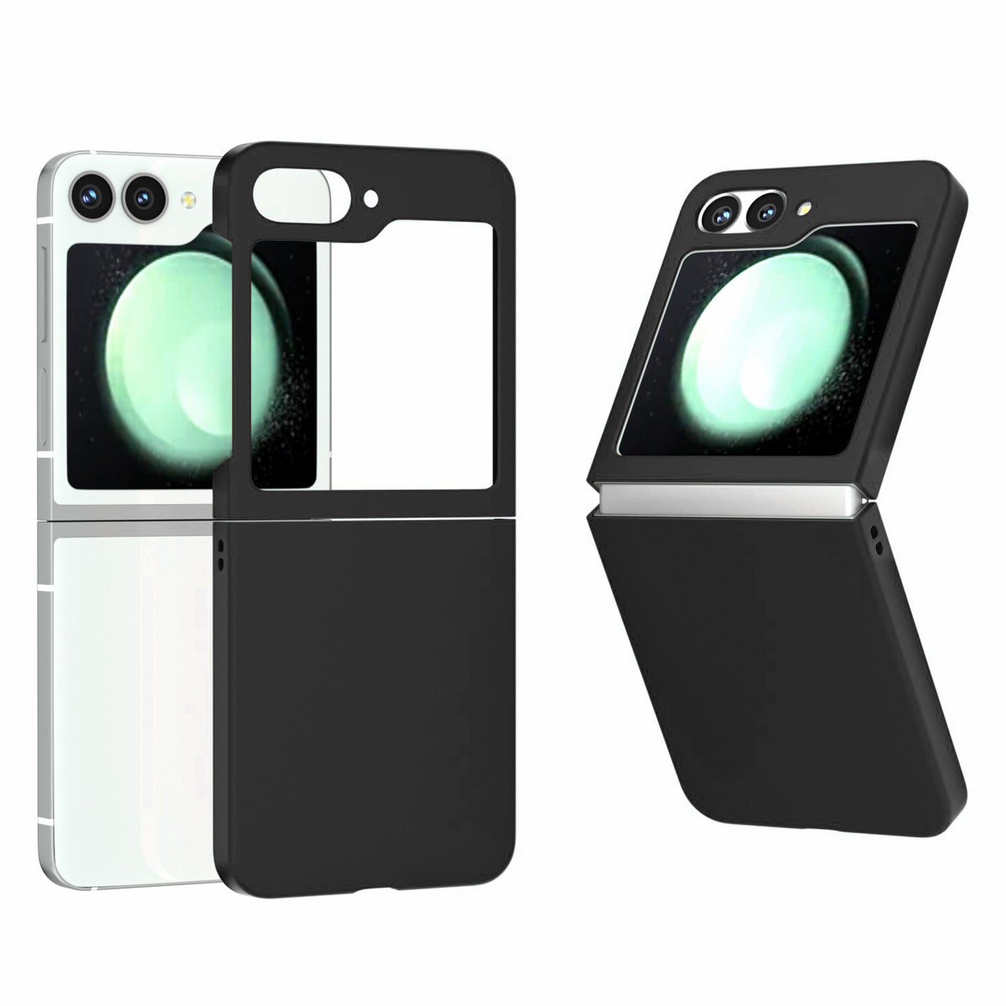 For Samsung Galaxy Z Flip6 5G Case Skin-feel Hard PC Protective Phone Cover - Black