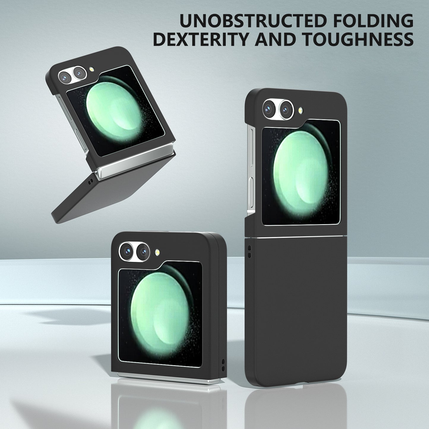 For Samsung Galaxy Z Flip6 5G Case Skin-feel Hard PC Protective Phone Cover - Black