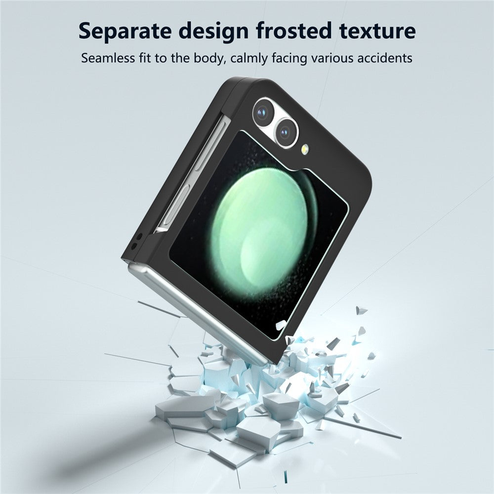 For Samsung Galaxy Z Flip7 FE 5G / Z Flip6 5G Case Skin-feel Hard PC Protective Phone Cover - Black