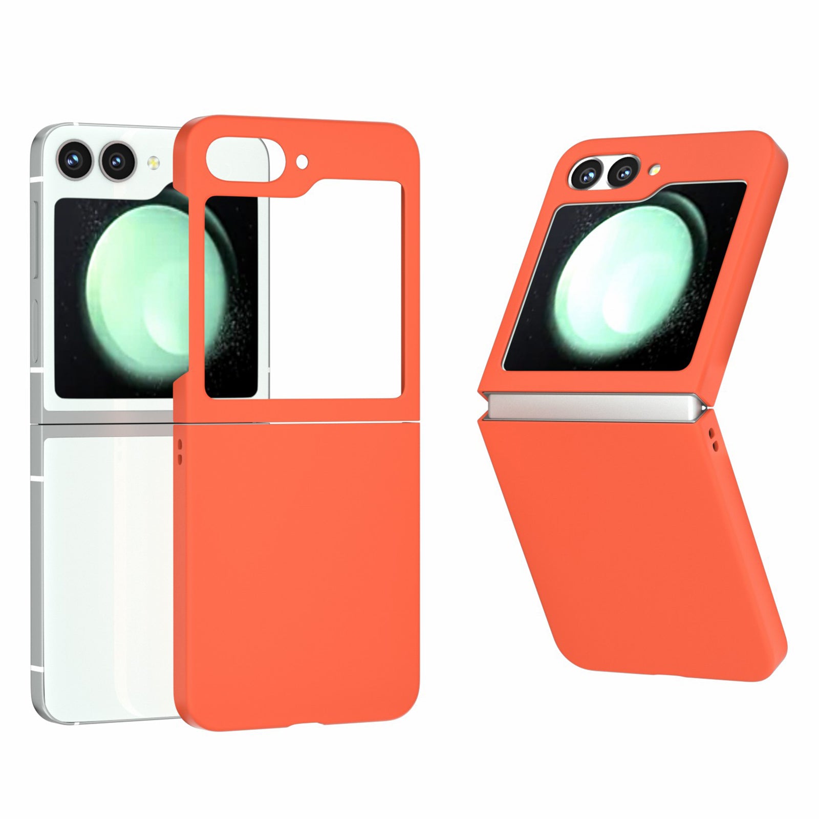 For Samsung Galaxy Z Flip6 5G Case Skin-feel Hard PC Protective Phone Cover - Orange