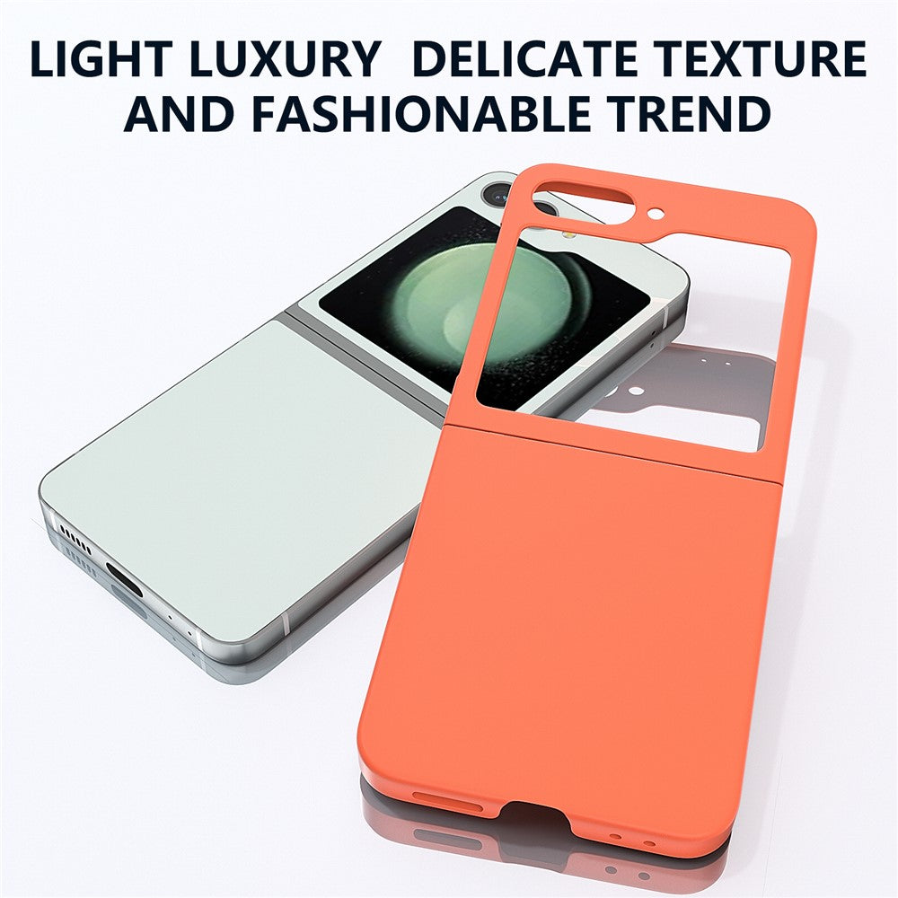 For Samsung Galaxy Z Flip7 FE 5G / Z Flip6 5G Case Skin-feel Hard PC Protective Phone Cover - Orange