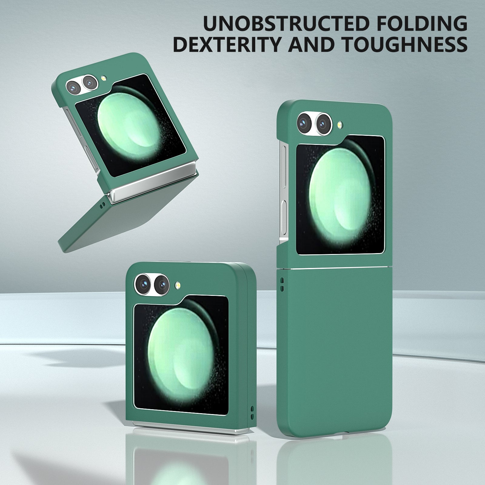 For Samsung Galaxy Z Flip6 5G Case Skin-feel Hard PC Protective Phone Cover - Dark Green