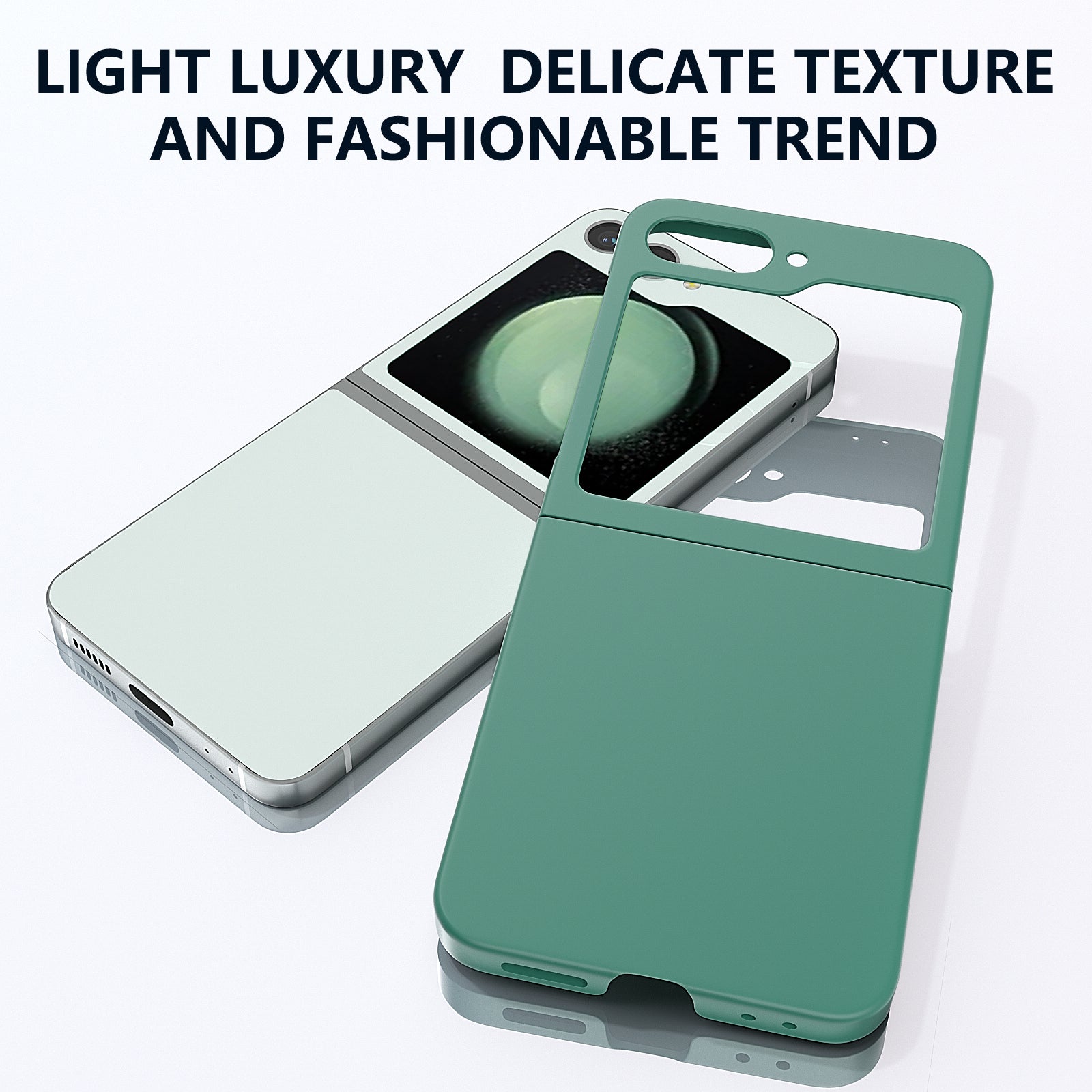 For Samsung Galaxy Z Flip6 5G Case Skin-feel Hard PC Protective Phone Cover - Dark Green