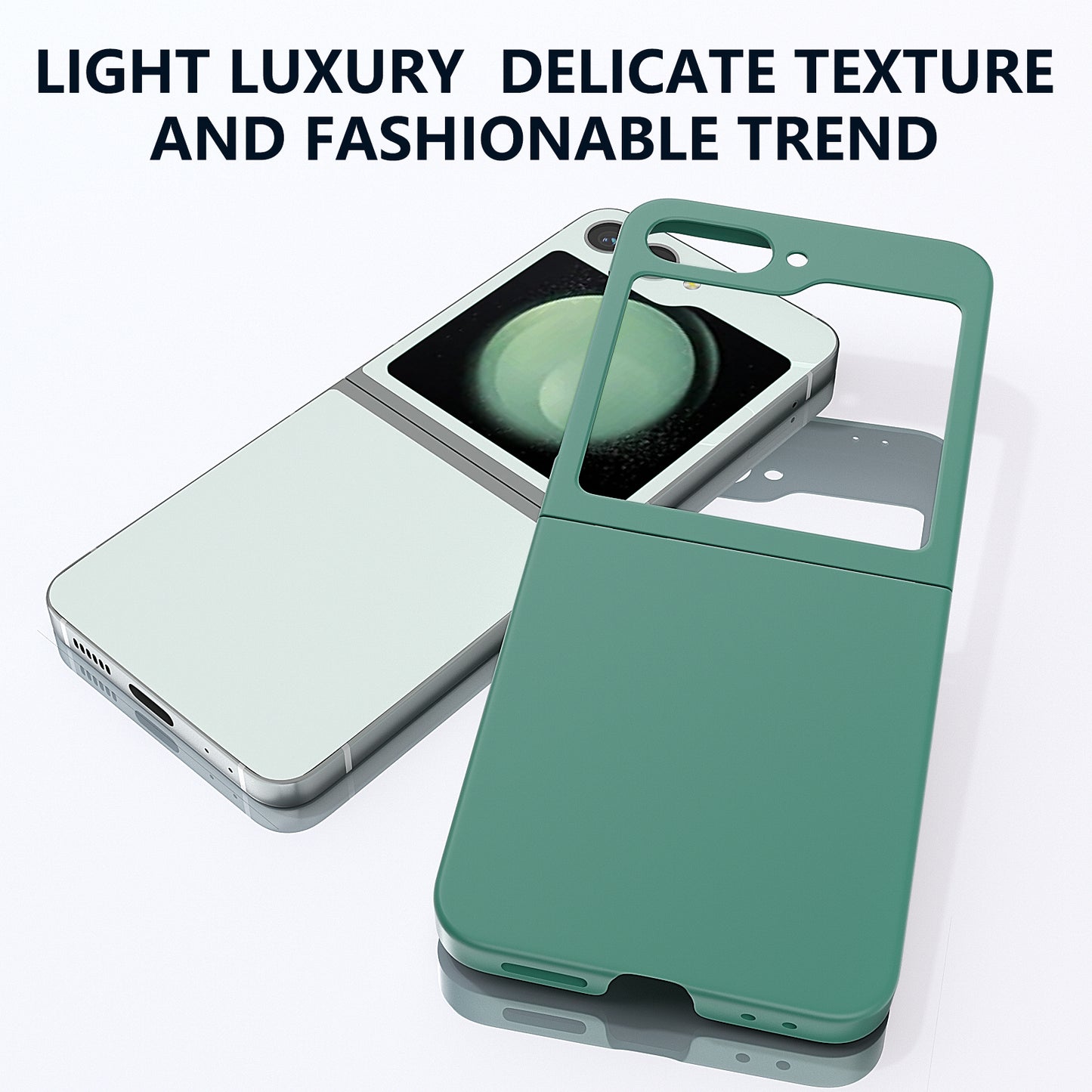 For Samsung Galaxy Z Flip6 5G Case Skin-feel Hard PC Protective Phone Cover - Dark Green