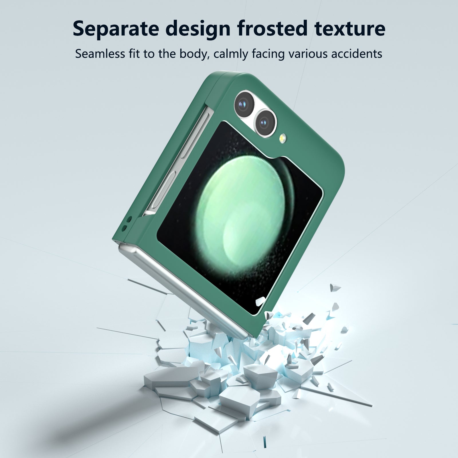 For Samsung Galaxy Z Flip6 5G Case Skin-feel Hard PC Protective Phone Cover - Dark Green
