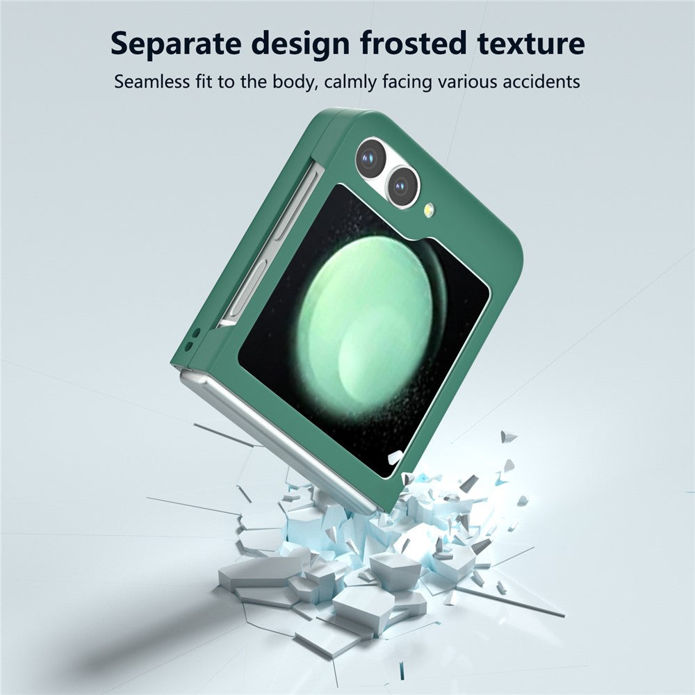 For Samsung Galaxy Z Flip7 FE 5G / Z Flip6 5G Case Skin-feel Hard PC Protective Phone Cover - Dark Green