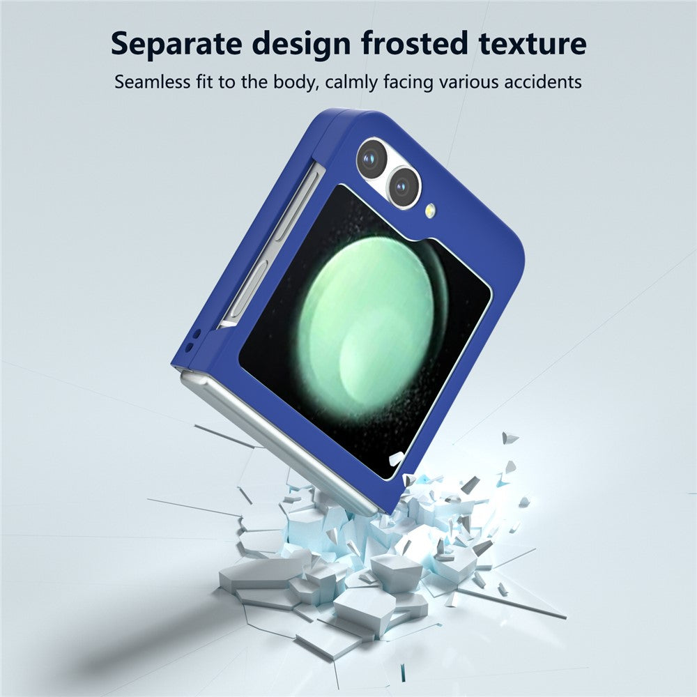 For Samsung Galaxy Z Flip7 FE 5G / Z Flip6 5G Case Skin-feel Hard PC Protective Phone Cover - Blue