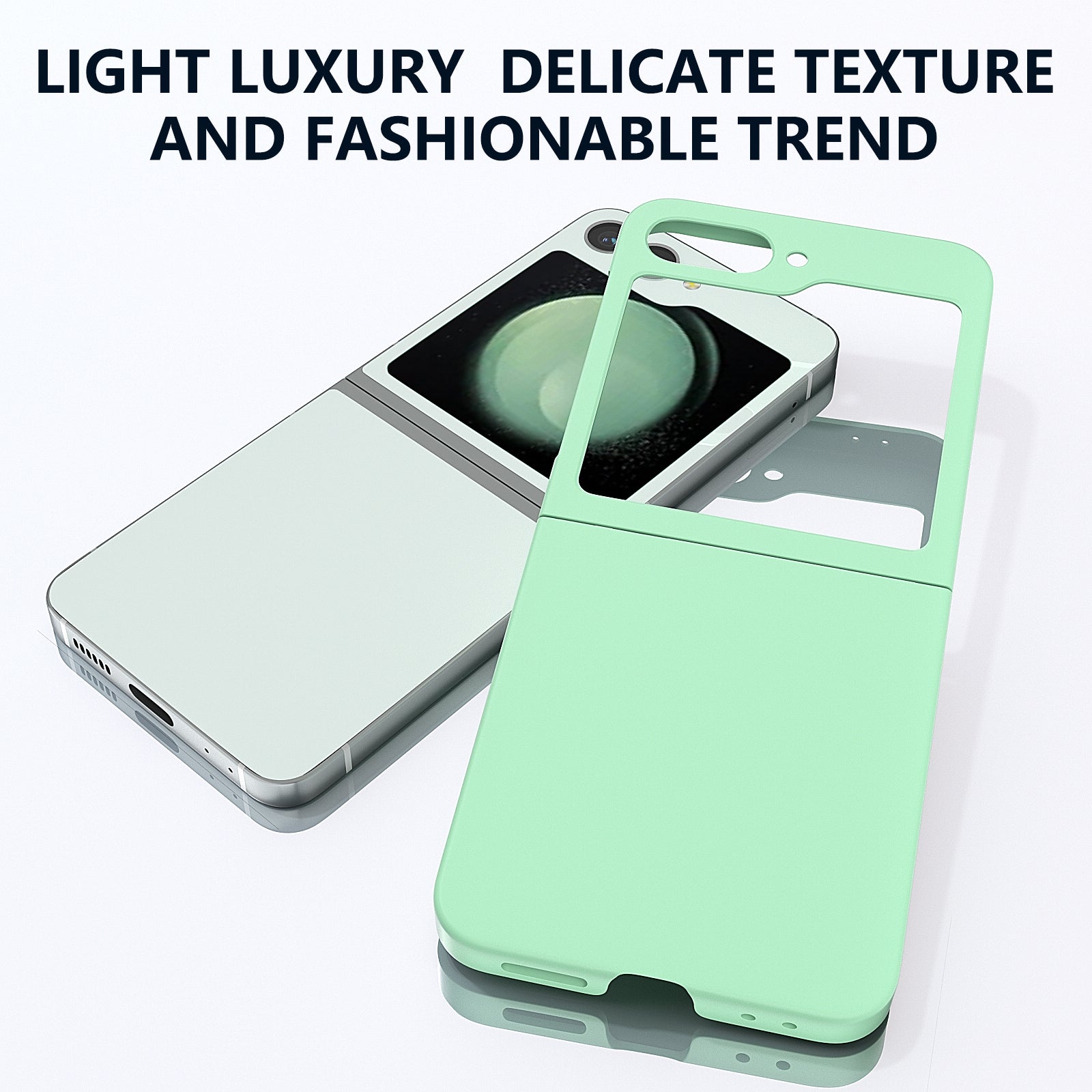 For Samsung Galaxy Z Flip6 5G Case Skin-feel Hard PC Protective Phone Cover - Light Green