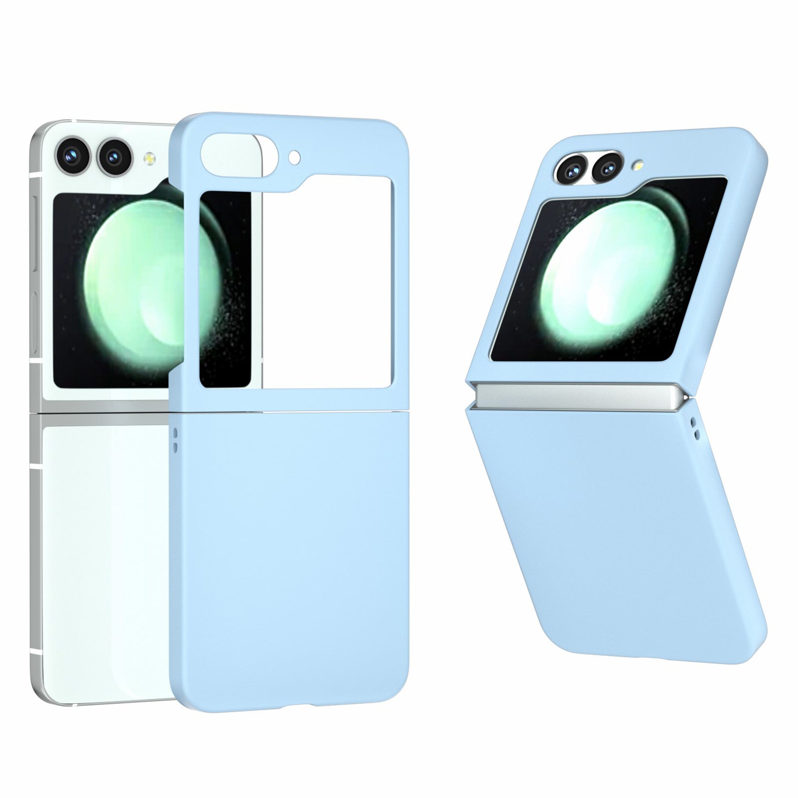 For Samsung Galaxy Z Flip6 5G Case Skin-feel Hard PC Protective Phone Cover - Baby Blue