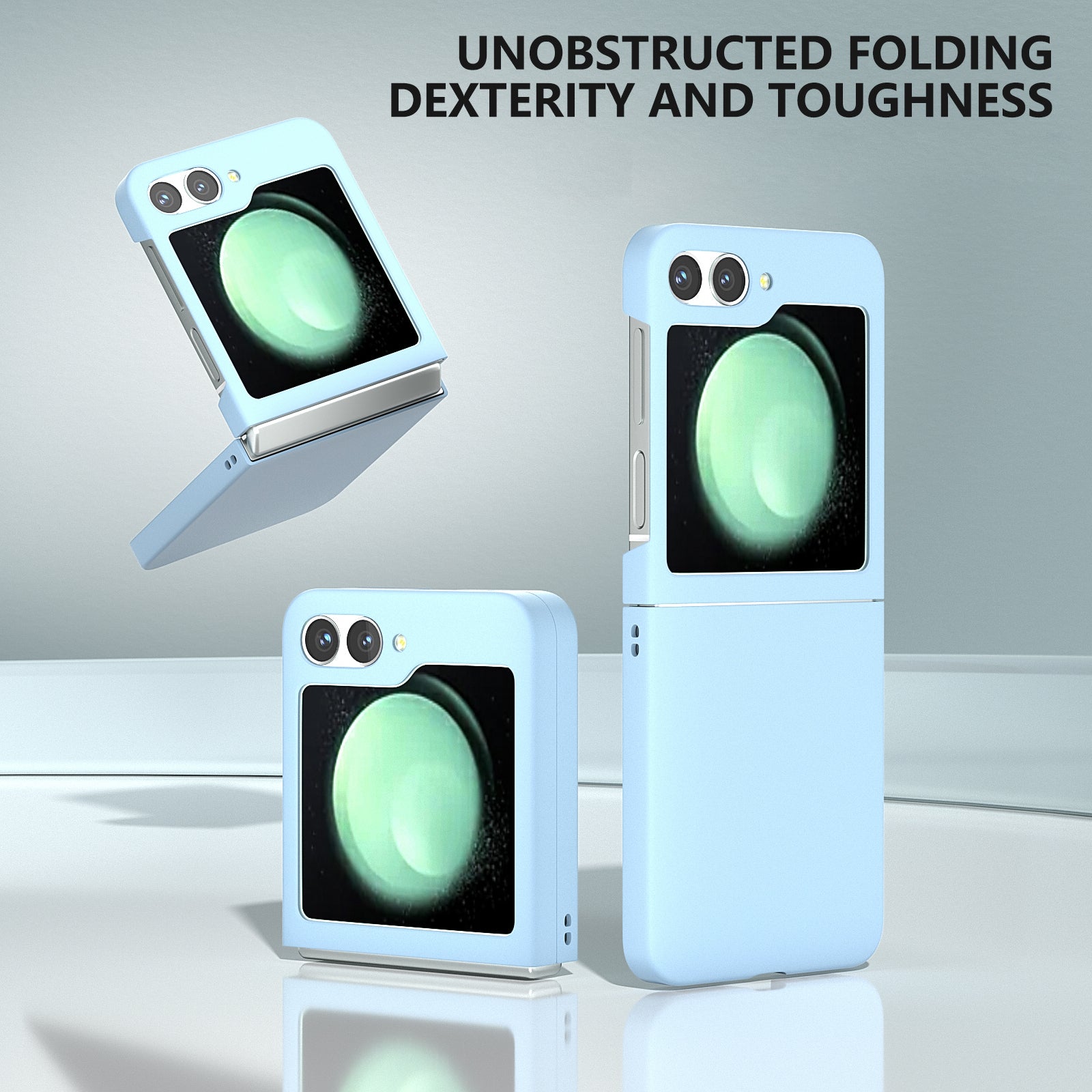 For Samsung Galaxy Z Flip6 5G Case Skin-feel Hard PC Protective Phone Cover - Baby Blue