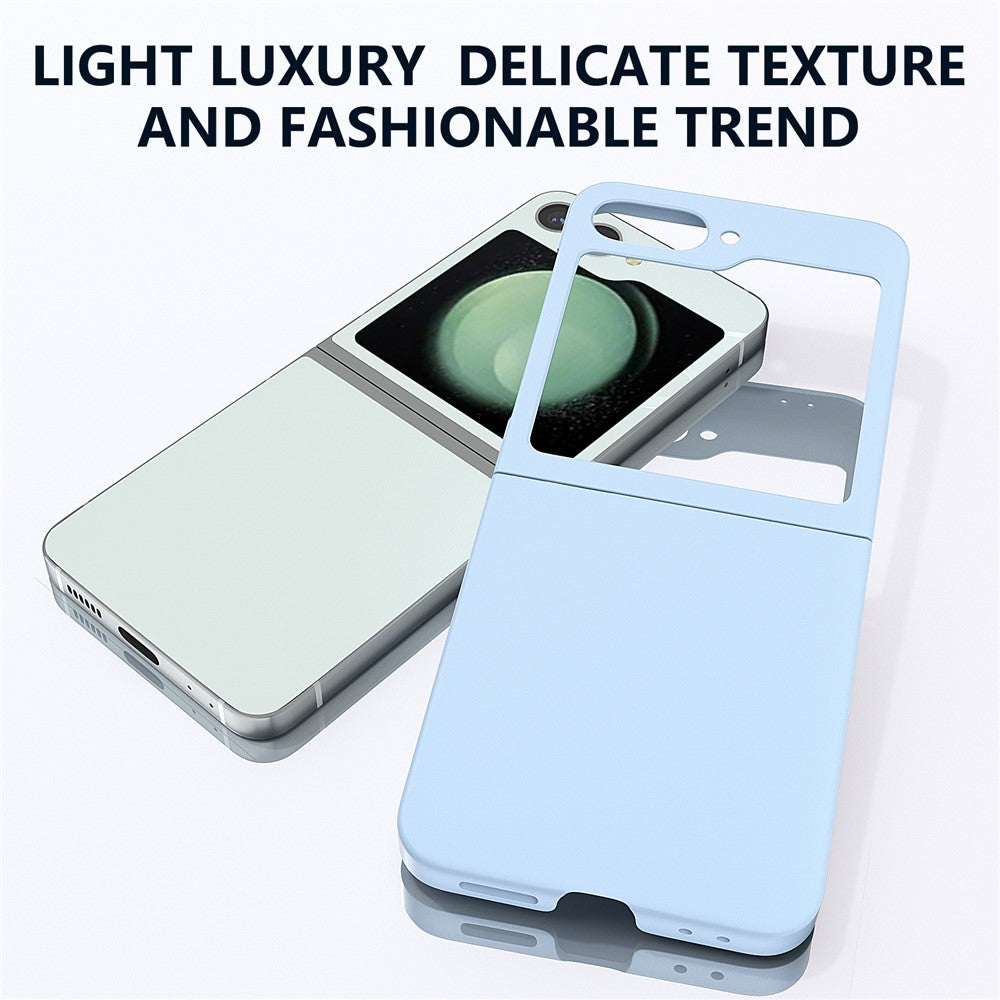 For Samsung Galaxy Z Flip7 FE 5G / Z Flip6 5G Case Skin-feel Hard PC Protective Phone Cover - Baby Blue